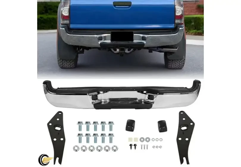 Chrome Steel Step Rear Bumper - Dodge Dakota